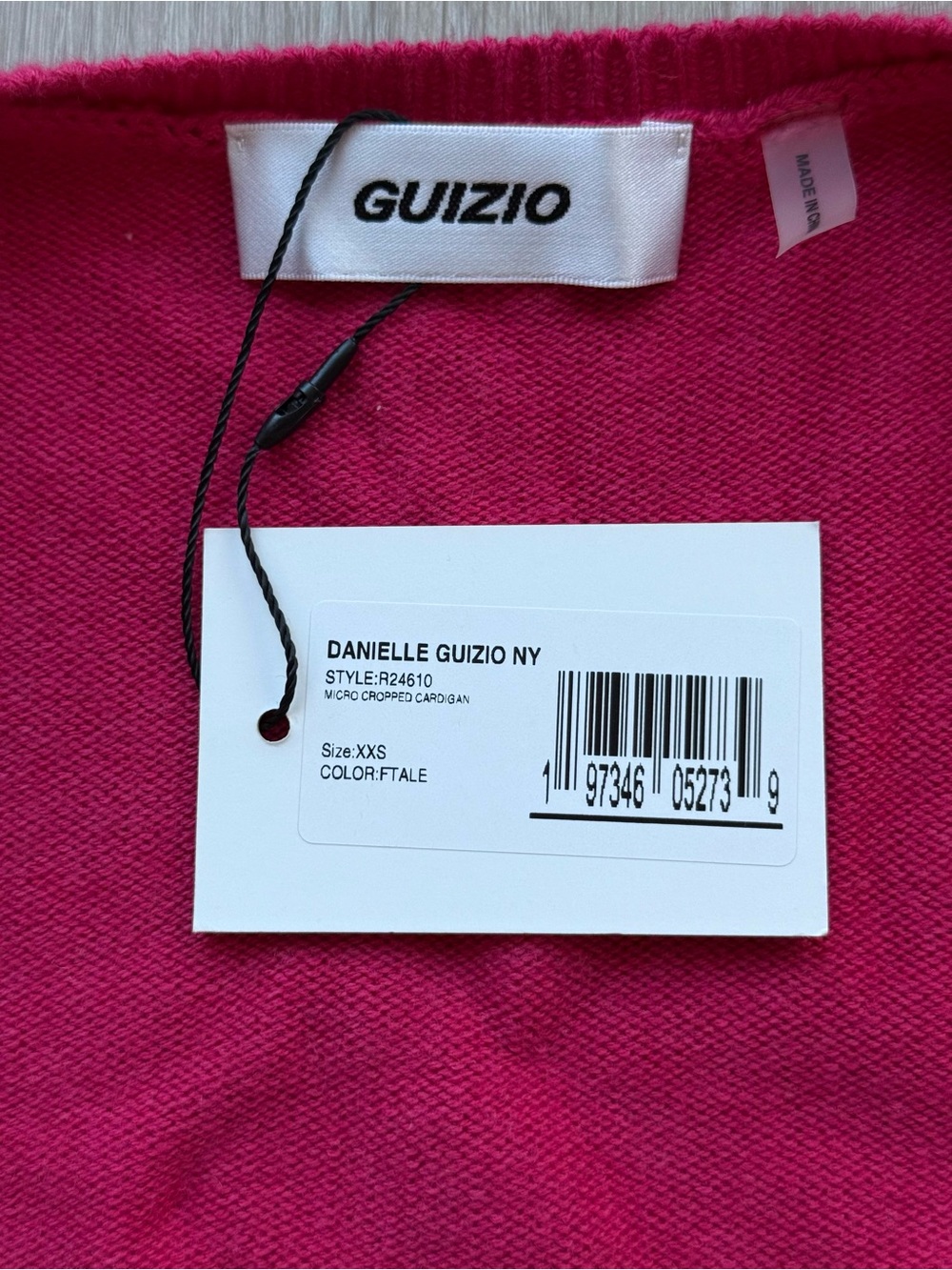GUIZIO Pink Micro Cardigan - Picture 3 of 5